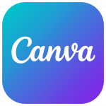 logo canva, couleur dégradé bleu, violet