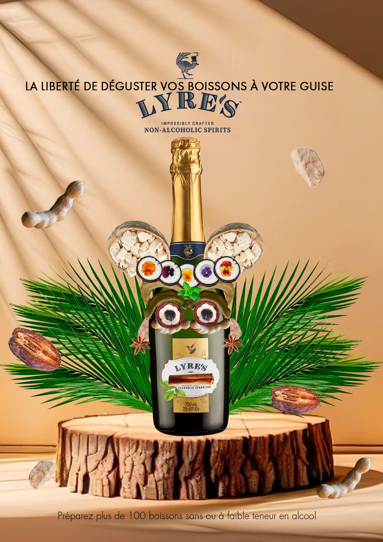 Affiche Lyres visage sur bouteille